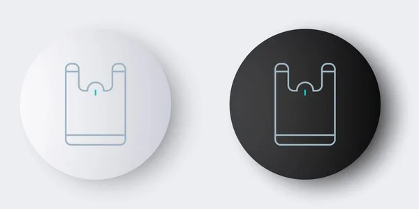 Line Plastiktüten Symbol Isoliert Auf Grauem Hintergrund Verbotsschild Für Einwegverpackungen — Stockvektor