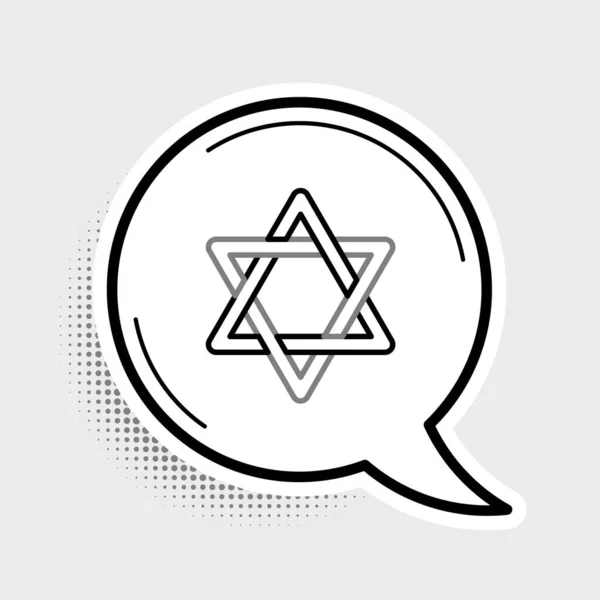 Иконка Line Star David Выделена Сером Фоне Еврейский Символ Религии — стоковый вектор