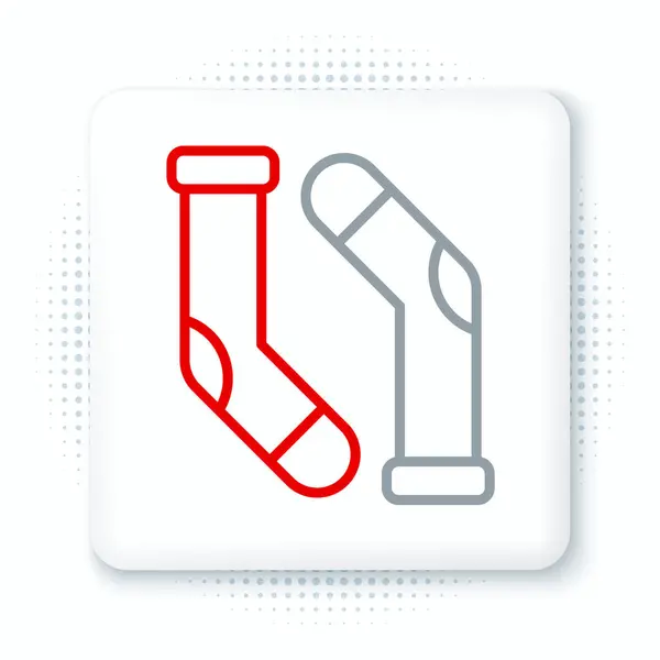Line Socks Icône Isolée Sur Fond Blanc Concept Contour Coloré — Image vectorielle