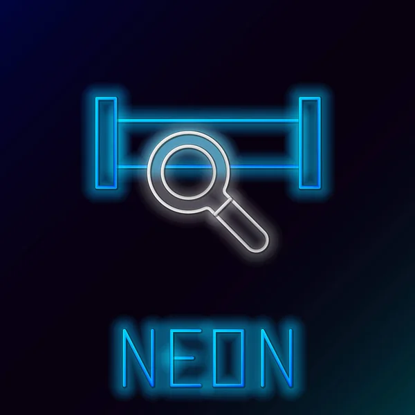 Glödande Neon Line Industri Metalliska Röret Ikon Isolerad Svart Bakgrund — Stock vektor