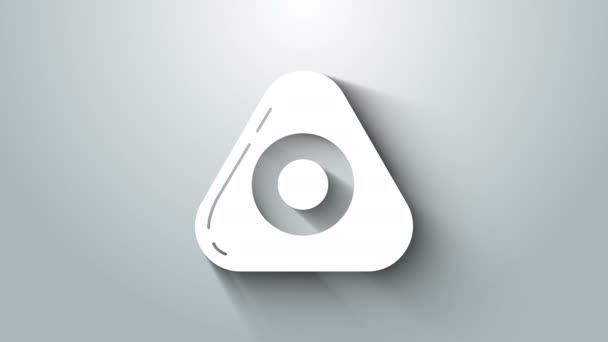 Biała ikona kredy szycia izolowana na szarym tle. 4K Animacja graficzna ruchu wideo — Wideo stockowe