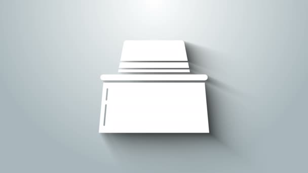 Apiculteur blanc avec icône de chapeau de protection isolé sur fond gris. Uniforme de protection spéciale. Animation graphique de mouvement vidéo 4K — Video