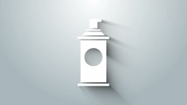 Gri arkaplanda beyaz tıraş köpüğü simgesi izole edildi. Tıraş köpüğü. 4K Video hareketli grafik canlandırması