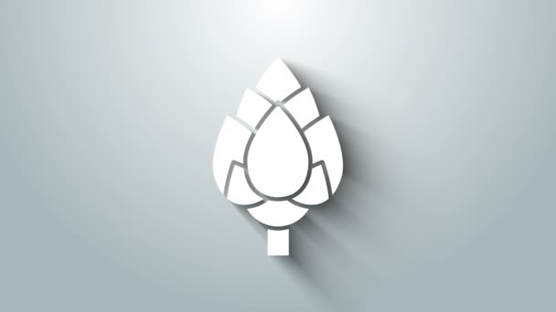 Icono de White Hop aislado sobre fondo gris. Animación gráfica de vídeo 4K — Vídeos de Stock