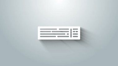 Gri arkaplanda, iskambil kâğıdından oluşan beyaz deste simgesi izole edildi. Kumarhane kumarı. 4K Video hareketli grafik canlandırması