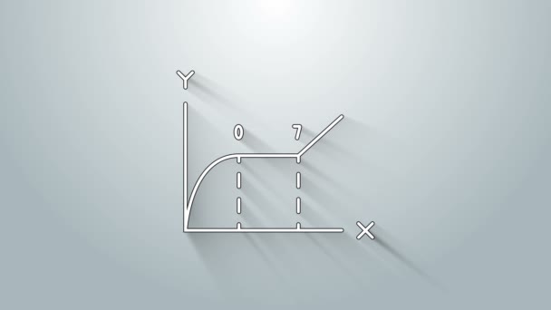 Icono de infografía gráfico Pie Blanco aislado sobre fondo gris. Signo de diagrama gráfico. Animación gráfica de vídeo 4K — Vídeos de Stock