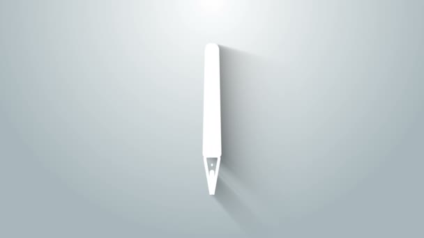 White Pen icon isolated on grey background. 4K Video motion graphic animation — Stock Video