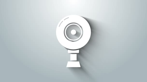 White Web camera icon isolated on grey background. Chat camera. Webcam icon. 4K Video motion graphic animation — Stock Video