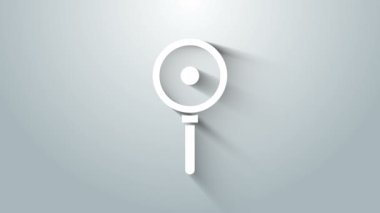 Beyaz kızartma tavası simgesi gri arkaplanda izole edildi. Kızartma veya kızartma gıda sembolü. 4K Video hareketli grafik canlandırması