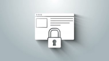 Gri arkaplanda HTTPS ve SSL simgesi olan sitenizi güvenli hale getirin. İnternet iletişim protokolü. 4K Video hareketli grafik canlandırması