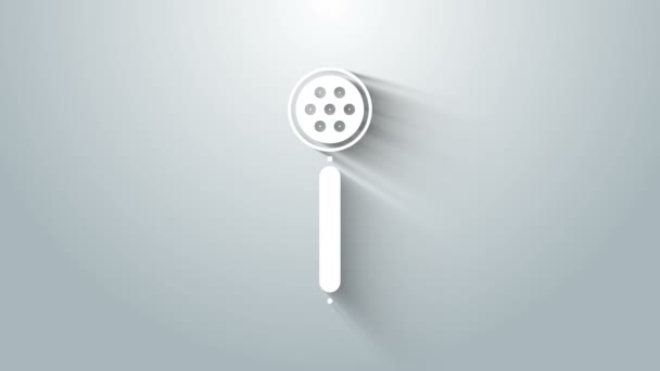 Icono de cuchara White Strainer aislado sobre fondo gris. Animación gráfica de vídeo 4K — Vídeos de Stock