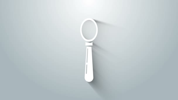 Icône Cuillère blanche isolée sur fond gris. Ustensiles de cuisine. Panneau couverts. Animation graphique de mouvement vidéo 4K — Video
