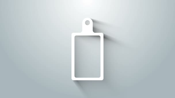 Ícone de placa de corte branco isolado no fundo cinza. Símbolo de tábua de corte. Animação gráfica em movimento de vídeo 4K — Vídeo de Stock