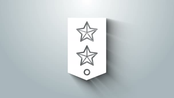 白色雪佛龙图标孤立在灰色背景。军徽标志。4K视频运动图形动画 — 图库视频影像