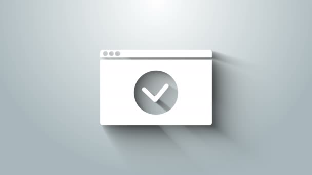 白色的安全您的网站上,与灰色背景隔离的SSL图标.网络通信协议。4K视频运动图形动画 — 图库视频影像