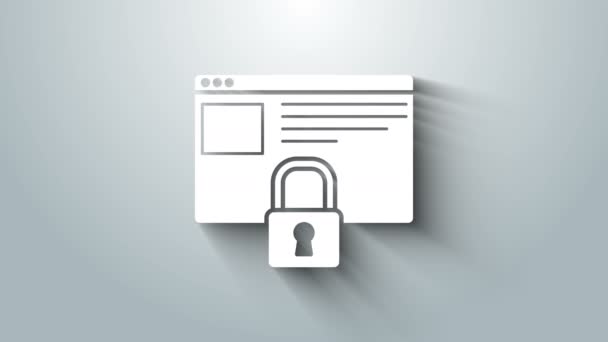 Blanco Asegure su sitio con HTTPS, icono SSL aislado sobre fondo gris. Protocolo de comunicación por Internet. Animación gráfica de vídeo 4K — Vídeo de stock