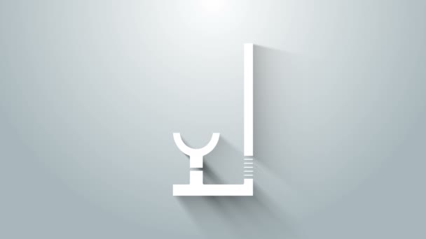 Wit Snorkel icoon geïsoleerd op grijze achtergrond. Duiken onder water apparatuur. 4K Video motion grafische animatie — Stockvideo