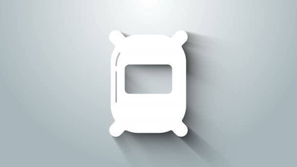 Bolsa blanca de harina icono aislado sobre fondo gris. Animación gráfica de vídeo 4K — Vídeos de Stock