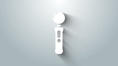 Gri arkaplanda beyaz oyun alanı simgesi izole edildi. Oyun kontrolörü. 4K Video hareketli grafik canlandırması