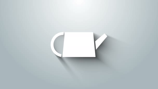 Vit Bevattning kan ikonen isolerad på grå bakgrund. Bevattningssymbol. 4K Video motion grafisk animation — Stockvideo