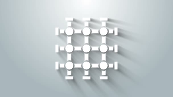 Icône de fenêtre de prison blanche isolée sur fond gris. Animation graphique de mouvement vidéo 4K — Video