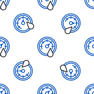 Hat Sauna termometre simgesi beyaz arkaplanda izole edilmiş kusursuz desen. Sauna ve banyo malzemeleri. Renkli taslak konsepti. Vektör.