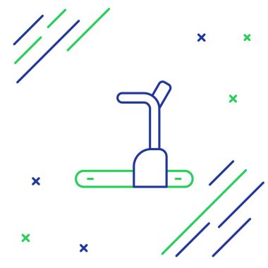 Çizgi Koşu bandı makine simgesi beyaz arkaplanda izole edildi. Renkli taslak konsepti. Vektör.