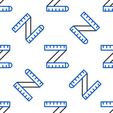 Çizgi mezurası simgesi beyaz arkaplanda izole edilmiş kusursuz desen. Ölçüm bandı. Renkli taslak konsepti. Vektör.