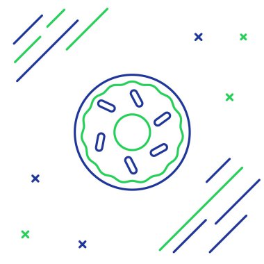 Beyaz arka planda izole edilmiş tatlı jöleli donut. Renkli taslak konsepti. Vektör.