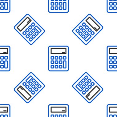 Satır Hesaplayıcı simgesi beyaz arkaplanda izole edilmiş kusursuz desen. Muhasebe sembolü. İş hesaplamaları matematik eğitimi ve finans. Renkli taslak konsepti. Vektör.