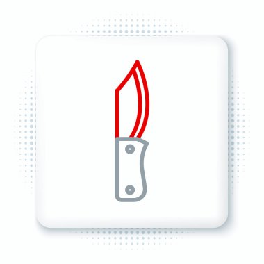 Beyaz arka planda izole edilmiş askeri bıçak ikonu. Renkli taslak konsepti. Vektör.