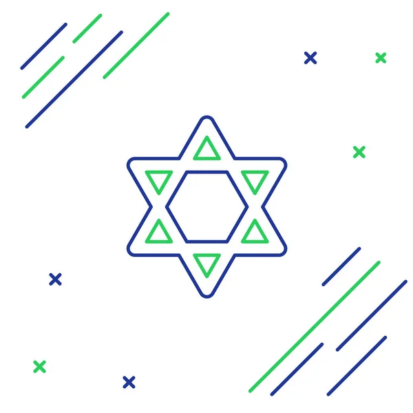 Иконка Line Star David Выделена Белом Фоне Еврейский Символ Религии — стоковый вектор