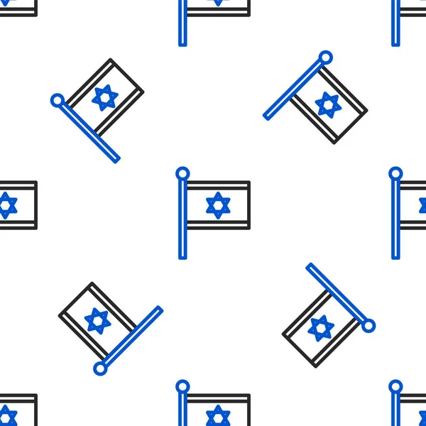 Linea Bandiera Israele Icona Isolato Modello Senza Soluzione Continuità Sfondo — Vettoriale Stock
