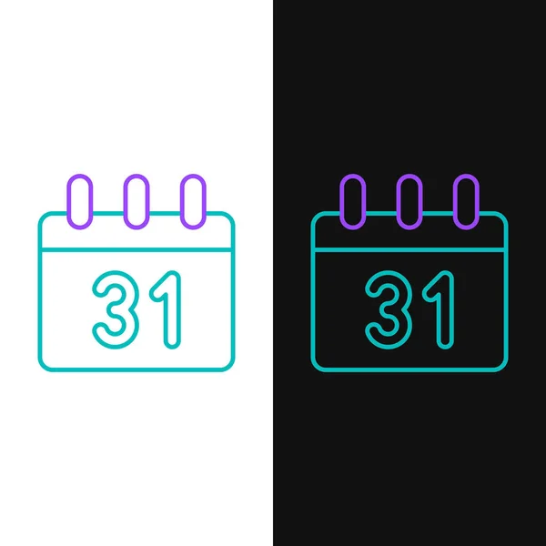 Icona Calendario Linee Isolata Sfondo Bianco Nero Simbolo Promemoria Evento — Vettoriale Stock