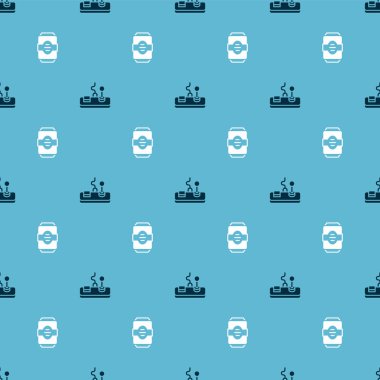 Gamepad ve Energy 'nin içeceğini pürüzsüz bir kalıba sokun. Vektör.