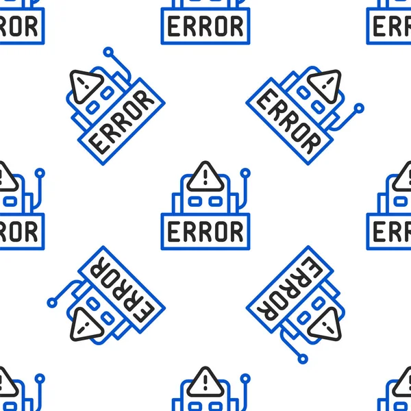 Line Error Operation Program Robot Icon Isolated Seamless Pattern White — Stock Vector