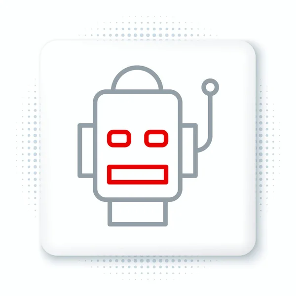 Піктограма Line Robot Ізольовано Білому Тлі Штучний Інтелект Машинне Навчання — стоковий вектор