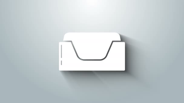 Icono de cama White Pet aislado sobre fondo gris. Animación gráfica de vídeo 4K — Vídeo de stock