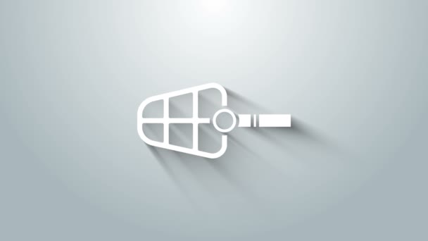 Icono del hocico White Dog aislado sobre fondo gris. Animación gráfica de vídeo 4K — Vídeo de stock