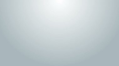 Gri arkaplanda beyaz araba arama simgesi izole edildi. Arabalı büyüteç. 4K Video hareketli grafik canlandırması