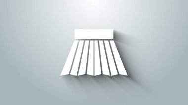 Gri arkaplanda beyaz etek simgesi izole edildi. 4K Video hareketli grafik canlandırması