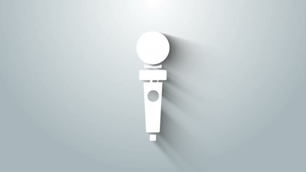 Vit Joystick för arkadmaskin ikon isolerad på grå bakgrund. Joystick gamepad. 4K Video motion grafisk animation — Stockvideo