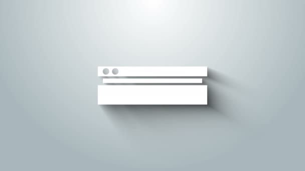 Icono blanco de la consola de videojuegos aislado sobre fondo gris. Animación gráfica de vídeo 4K — Vídeos de Stock