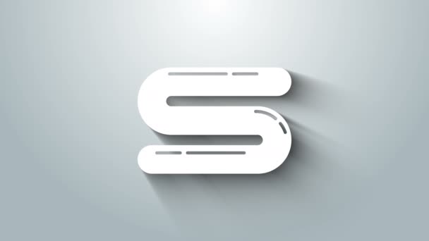 Icono de toalla blanca aislado sobre fondo gris. Animación gráfica de vídeo 4K — Vídeo de stock