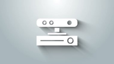 Beyaz Hareket algılayıcı simgesi gri arkaplanda izole edildi. 4K Video hareketli grafik canlandırması