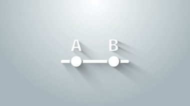 Beyaz Grafik, çizelge, grafik, diyagram, bilgi grafiği, turta grafik simgesi gri arkaplanda izole edilmiş. 4K Video hareketli grafik canlandırması