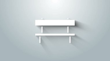 Beyaz Benç simgesi gri arkaplanda izole edildi. 4K Video hareketli grafik canlandırması