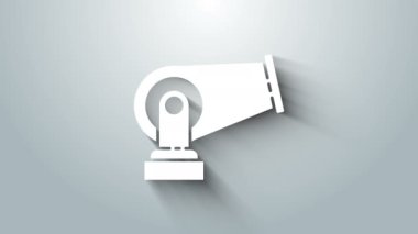 Beyaz Top simgesi gri arkaplanda izole edildi. 4K Video hareketli grafik canlandırması