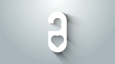 Beyaz lütfen gri arkaplanda izole edilmiş kalp ikonu ile rahatsız etmeyin. 8 Mart. Uluslararası Mutlu Kadınlar Günü. 4K Video hareketli grafik canlandırması