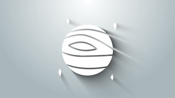 Icono Venus Planeta Blanco aislado sobre fondo gris. Animación gráfica de vídeo 4K — Vídeo de stock